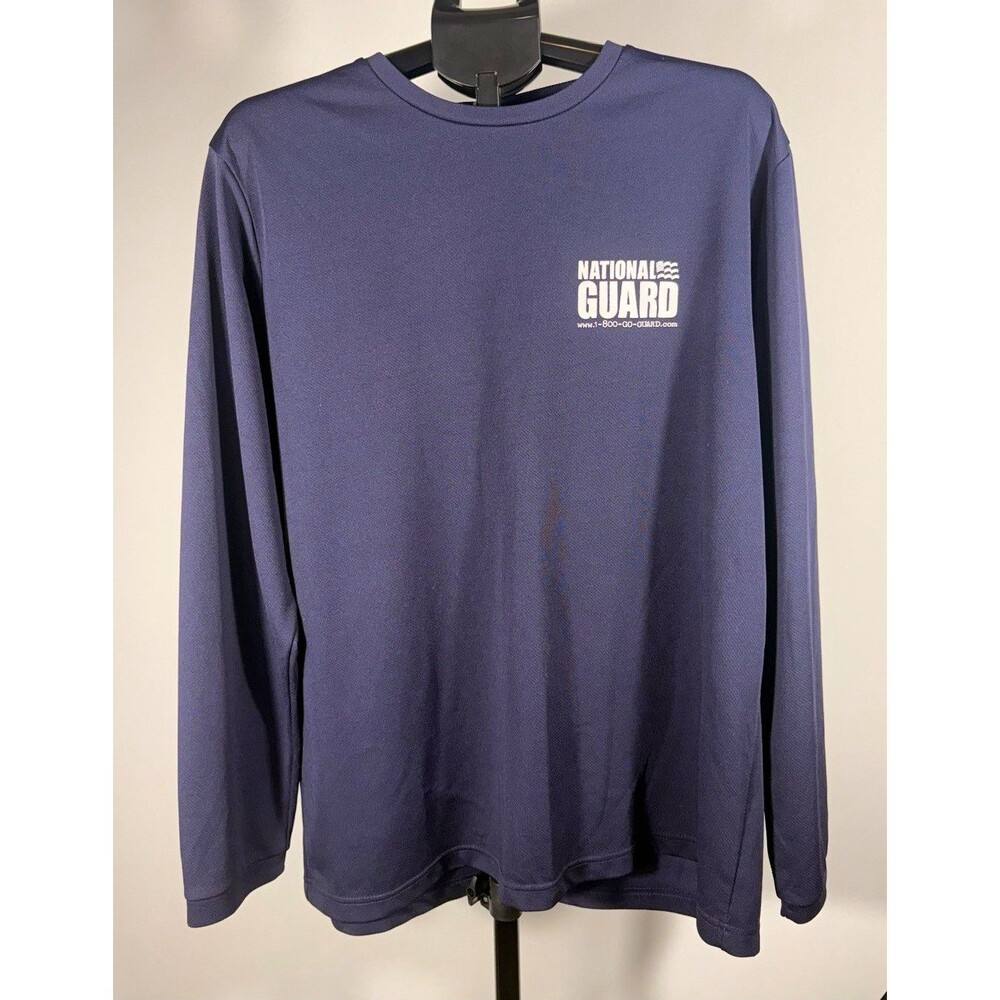 National Guard Mens 2XL Big & Tall Blue Polyester Jersey Graphic Crew Neck